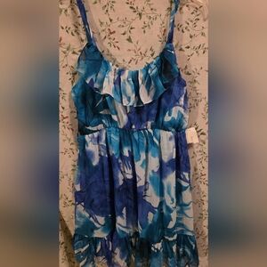 Blue and White Floral Dress or Tunic XL NWT